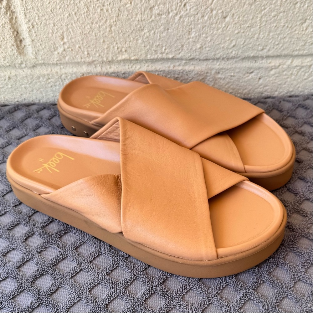 BEEK HEN SLIDE WOMEN SANDALS BEACH LEATHER SIZE 8